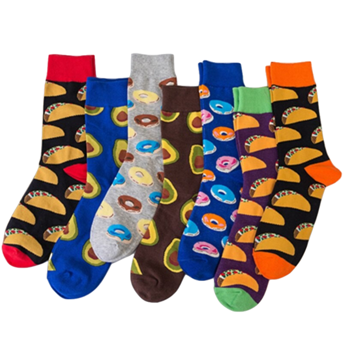 5 Pair Colorful Casual Cotton Socks For Couple