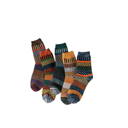 Thick Retro Style Wool Socks - 5 Pairs - Sockz