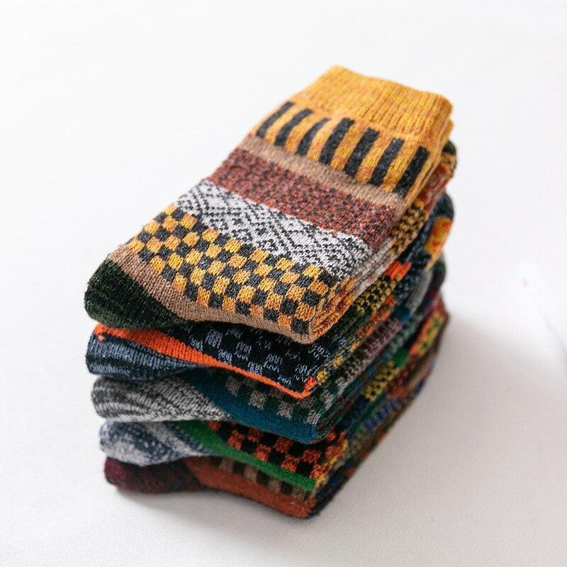 Thick Retro Style Wool Socks - 5 Pairs - Sockz