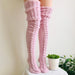 Winter Wool Stockings | Hand-Knitted Thigh High Women's socks | Over The Knee Socks - Sockz